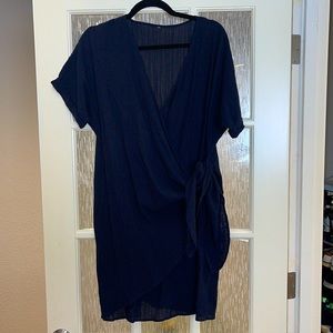 Navy wrap dress